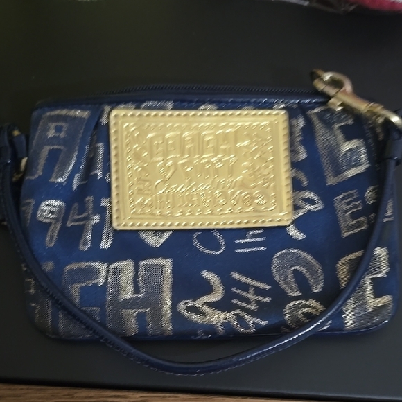 Coach Blue and Gold Women's Bag - Picture 7 of 8